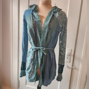 h.Naoto GRAMM Teal Lace Cardigan Jacket Coat Mori Visual Kei EGL Lolita